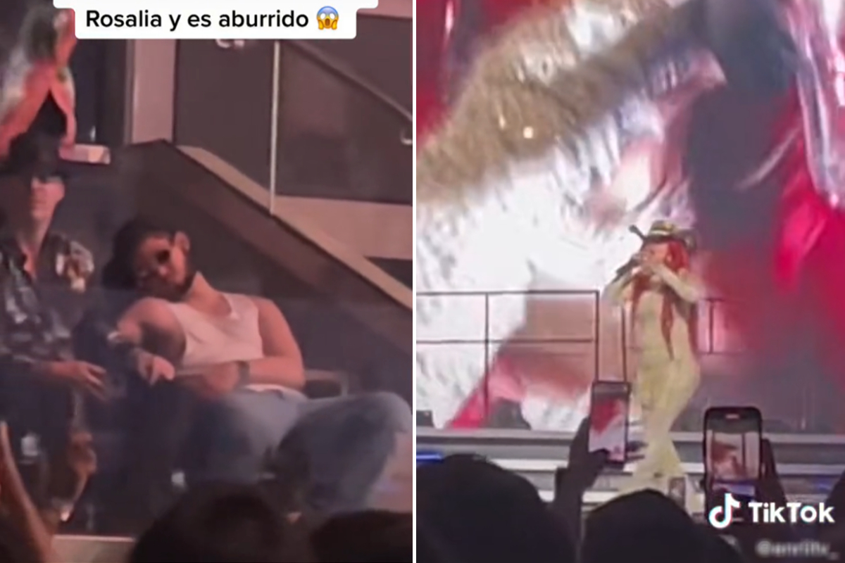 El asistente a un concierto de Karol G fue captado dormido.