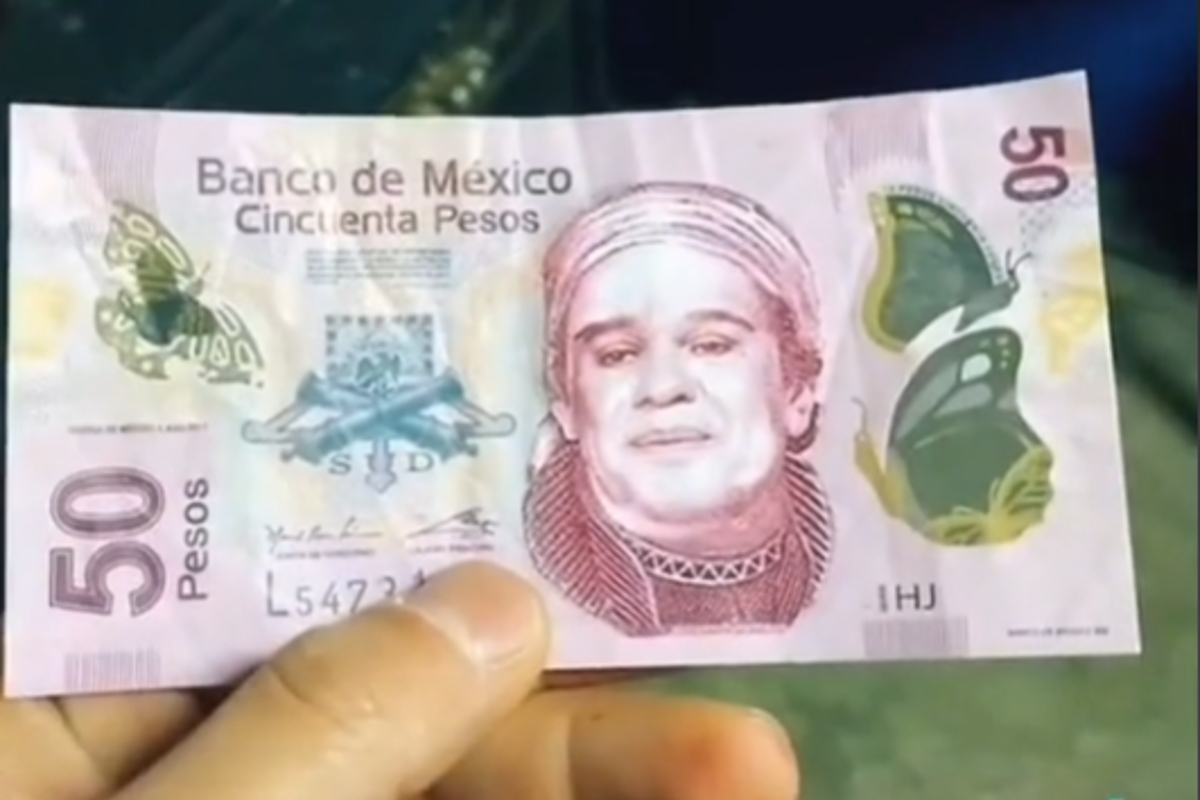 Se viraliza en redes billete falso con rostro de Juan Gabriel.