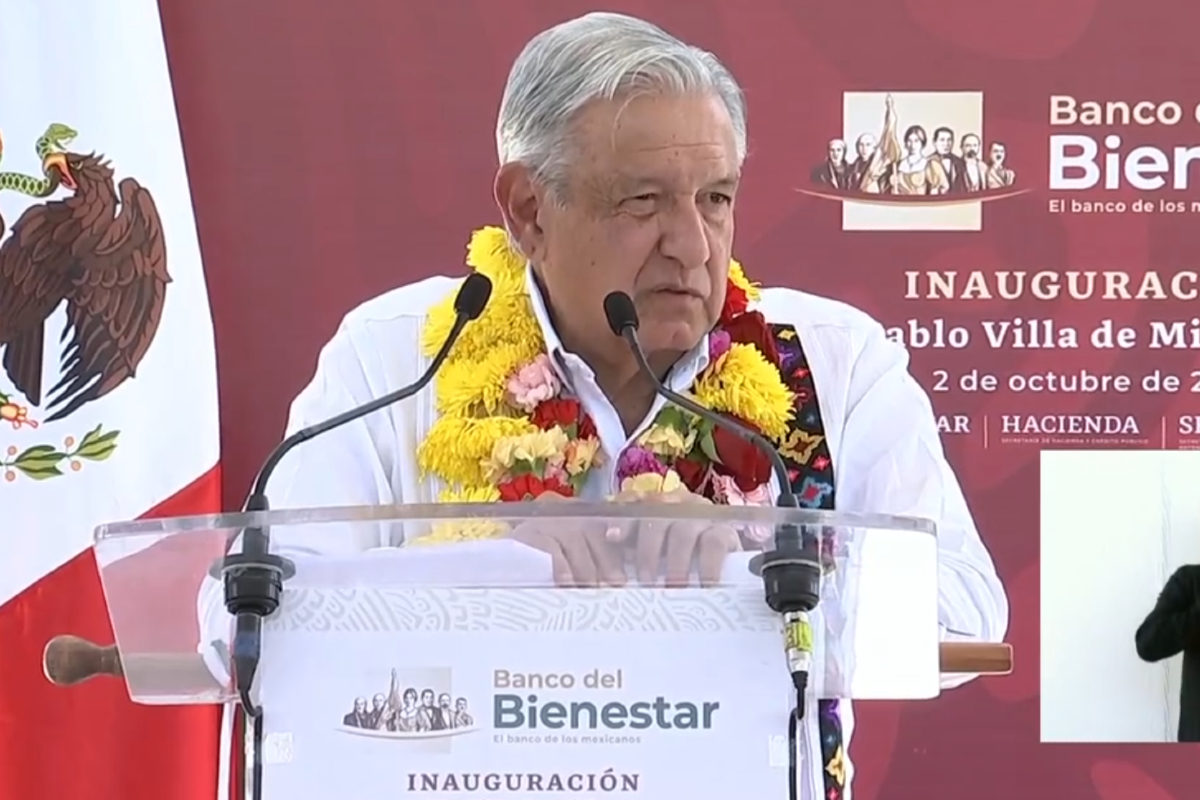 Descarta AMLO reelección tras inauguración de Banco del Bienestar en Oaxaca.