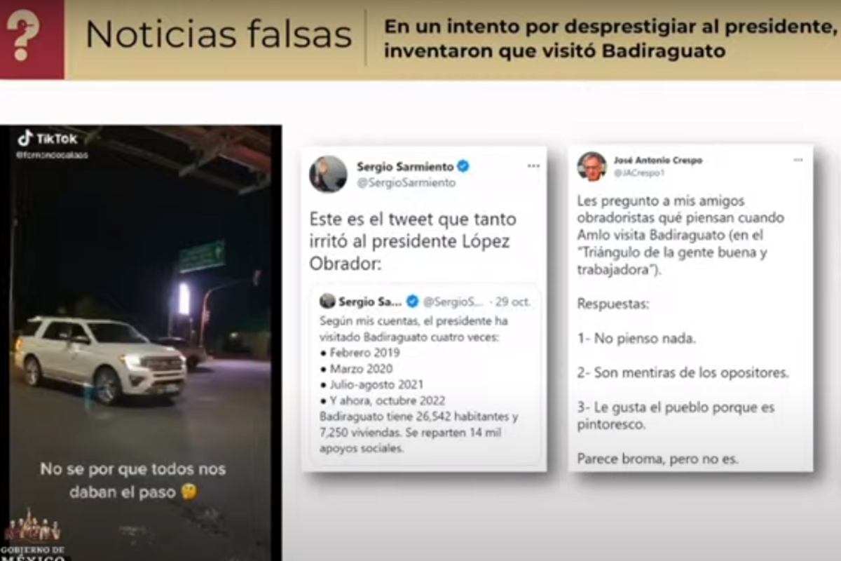 Ana García Vilchis negó que AMLO haya visitado Badiraguato, Sinaloa.