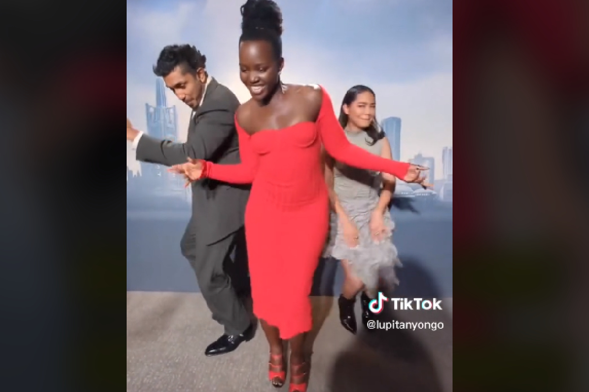 Lupita Nyong'o,Tenoch Huerta y Mabel Cadena bailan la cumbia "¿Qué le pasa a Lupita?"