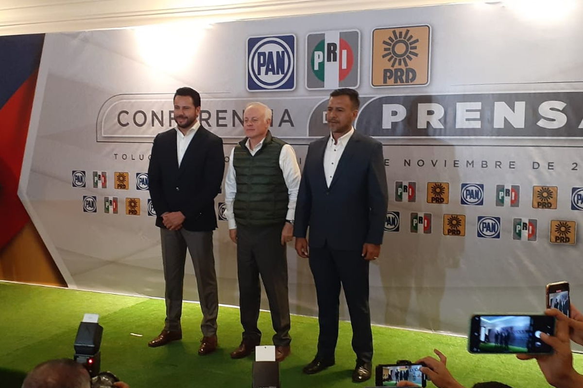 PRI, PAN y PRD anunciaron que dialogarán para crear una coalición para elección de 2023 en el Edomex.