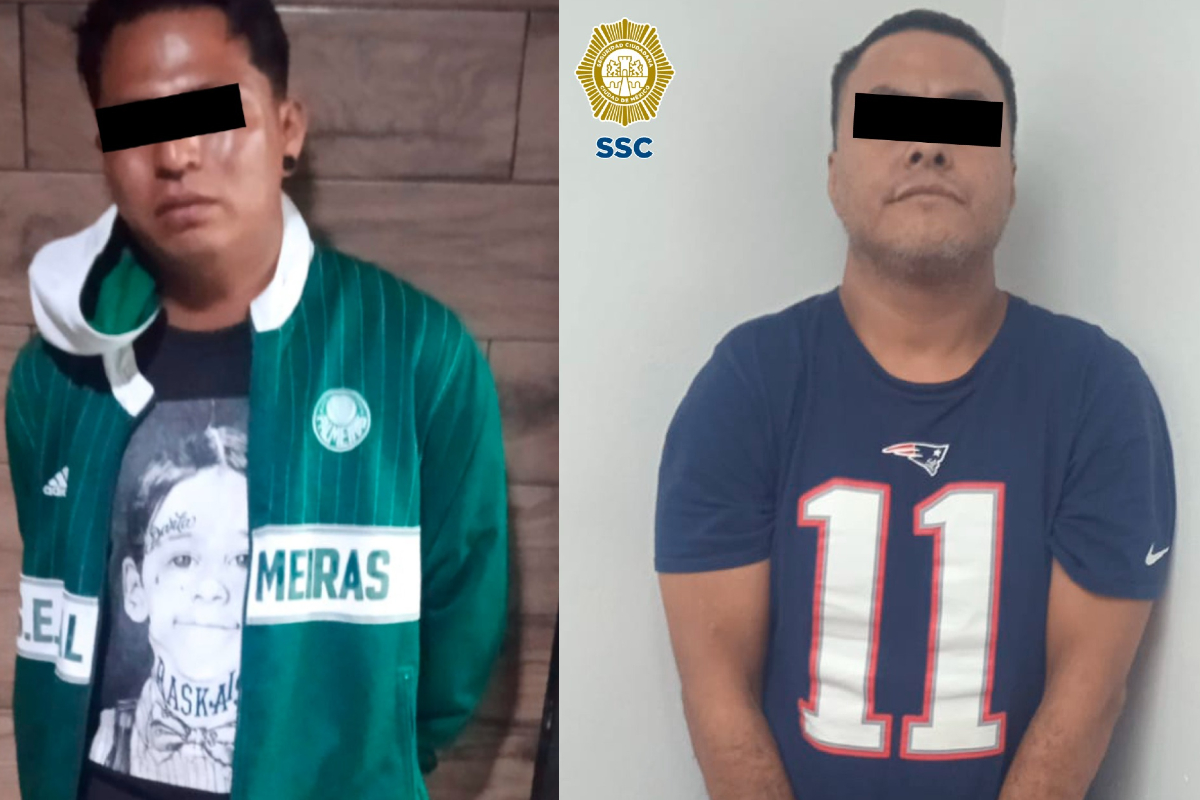 Elementos de la SSC detienen a dos presuntos asaltantes que lesionaron con arma de fuego a un ciudadano en Iztapalapa