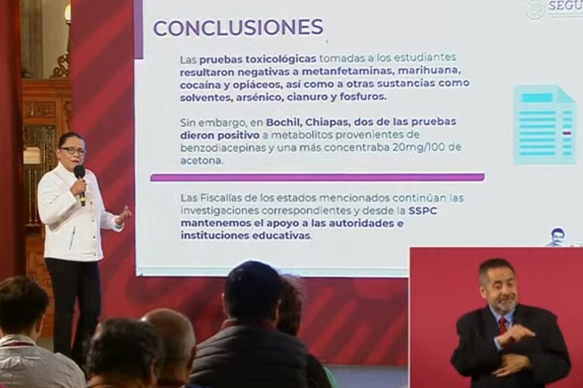 La SSPC descartó consumo de drogas de 2 de los 3 estados en los que se reportaron casos de intoxicación.