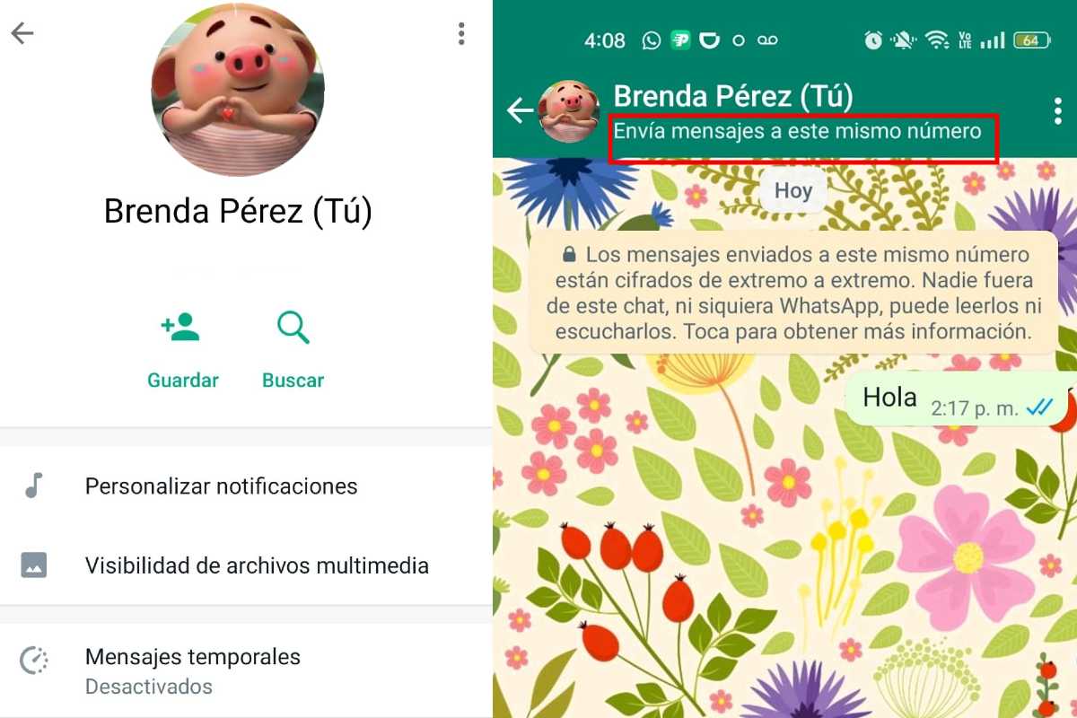 WhatsApp activará por fin la función que permitirá el envío de mensajes a uno mismo