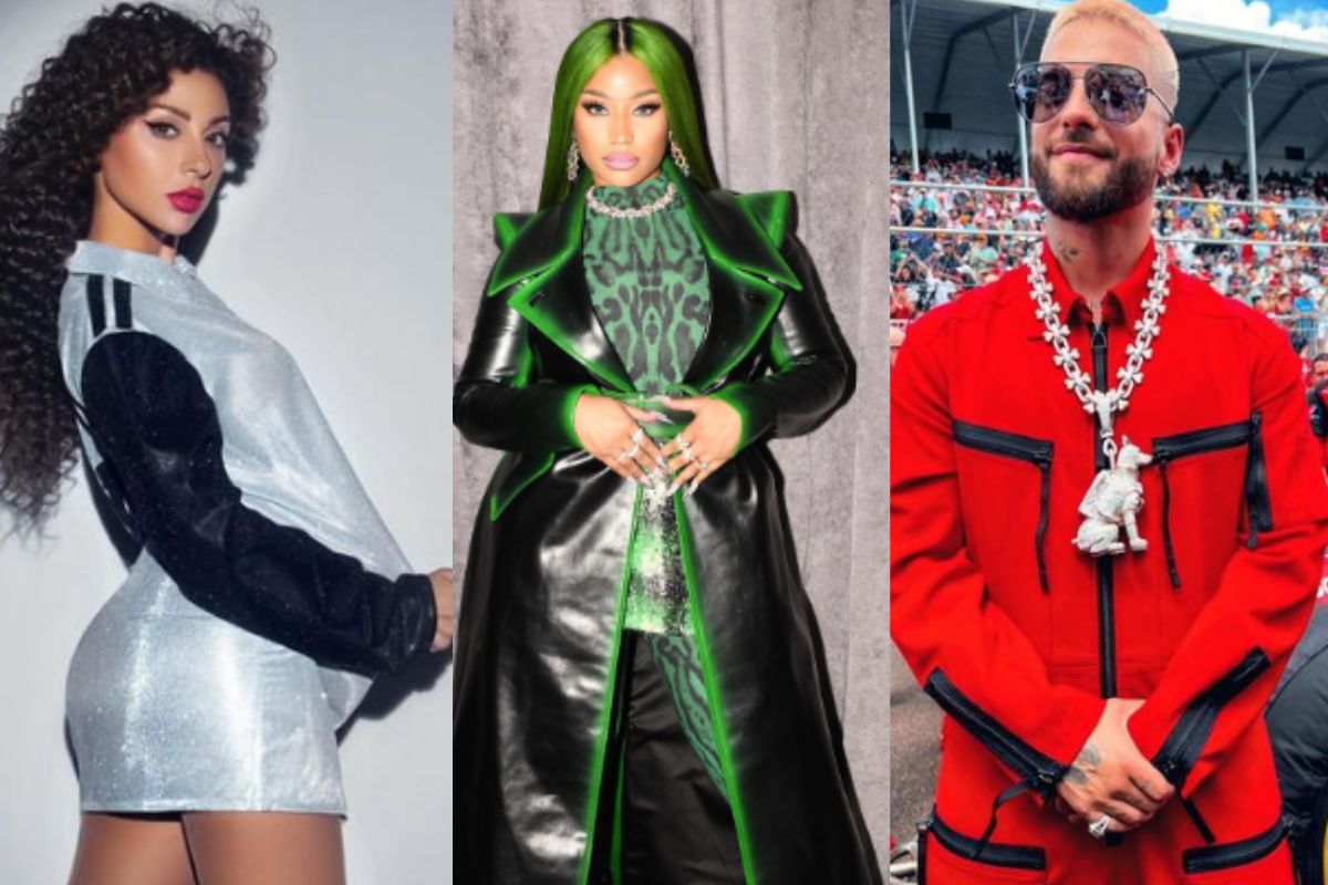 Foto:Instagram/@myriamfares @maluma @nickiminaj|¡Se prendió! Nicki Minaj, Maluma y Myriam Fares cantarán el tema del Mundial de Qatar 2022