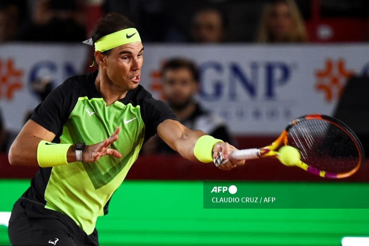 AFP | Rafael Nadal durante el Tennis Fest de México.