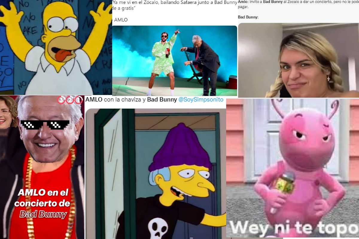 Estos son los mejores memes que dejó la noticia de AMLO sobre  un posible concierto de Bad Bunny en el Zócalo de la CDMX