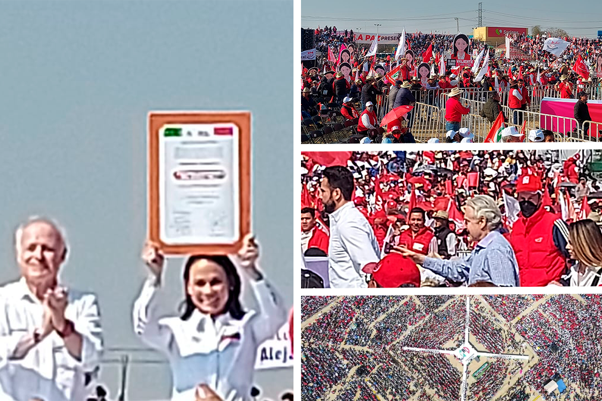 Foto: Karina Aguilar | Del Moral En el acto, también estuvo acompañada de los dirigentes y principales actores políticos del PAN, PRD y NA.