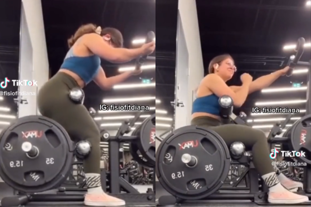 Foto:Captura de pantalla|¡Auch! Mujer se rompe el ligamento al realizar ejercicio en el GYM