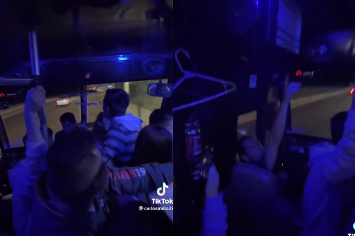 Foto:Captura de pantalla|VIDEO: Pasajeros de un microbús cantan “Se Que Es Tarde Ya”; Inspector busca al conductor