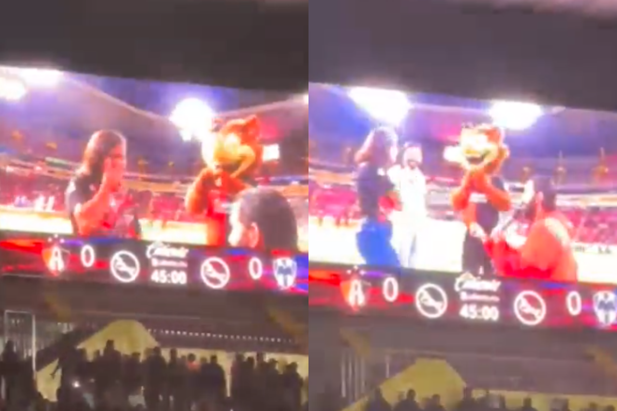 Foto:Captura de pantalla|¡Tssss! Aficionada rechaza propuesta de matrimonio en el Atlas vs Monterrey