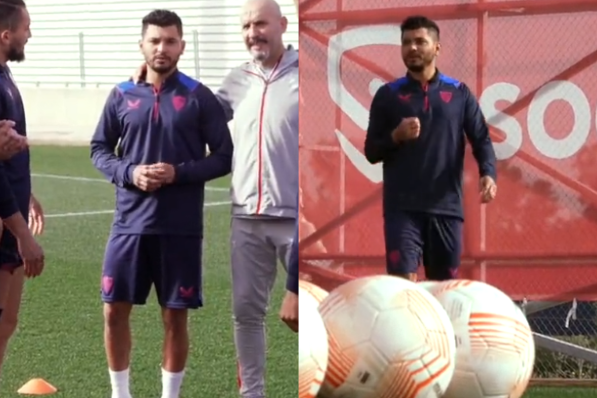 Foto:Captura de pantalla|¡Como nuevo! El “Tecatito” Corona reaparece en las canchas con el Sevilla