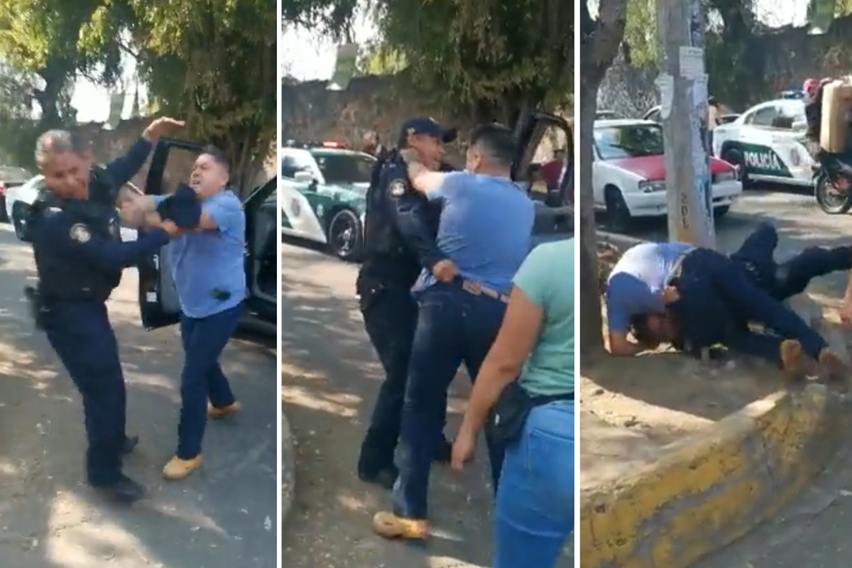 Captan a conductor golpeando a un policía.