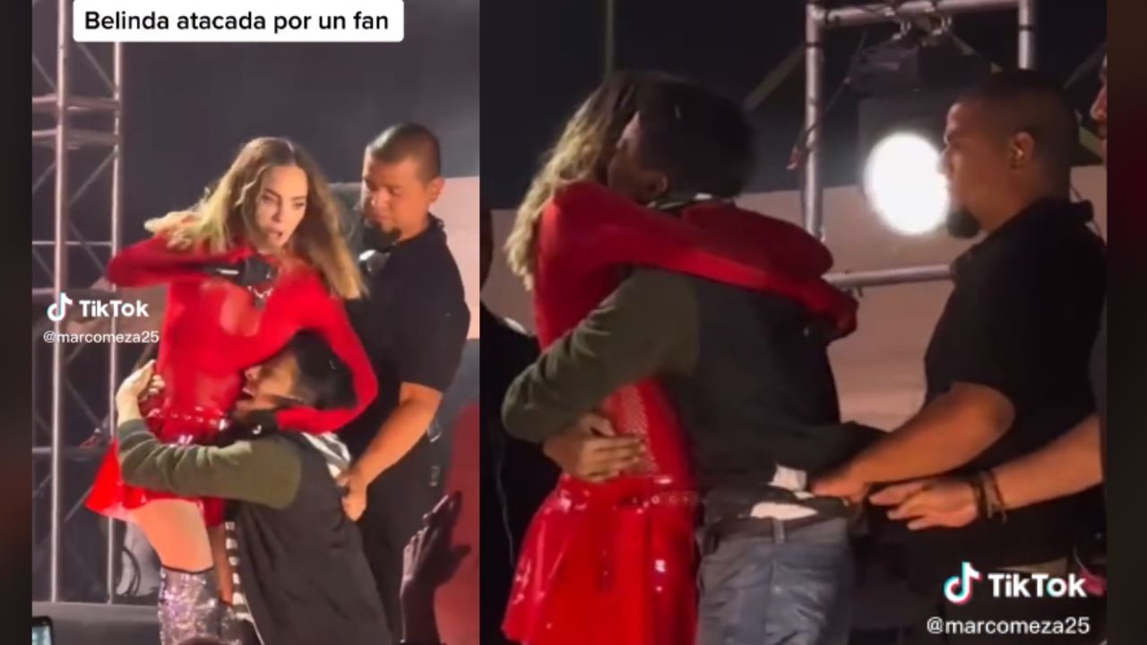 Fan "ataca" a Belinda durante su presentación en el Teatro del Pueblo de la Feria de las Fresas