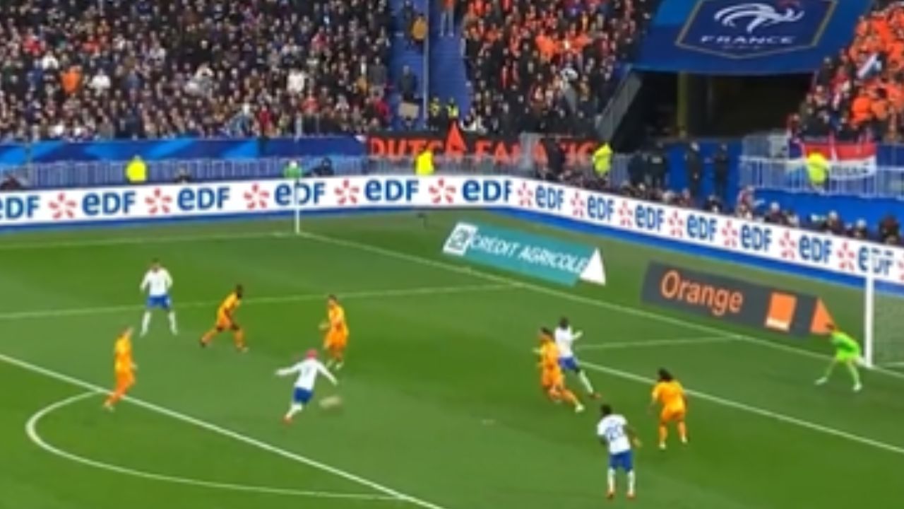 Foto:Captura de pantalla|¡Bom! Así fue el “golazo” de Antoine Griezmann ante Países Bajos