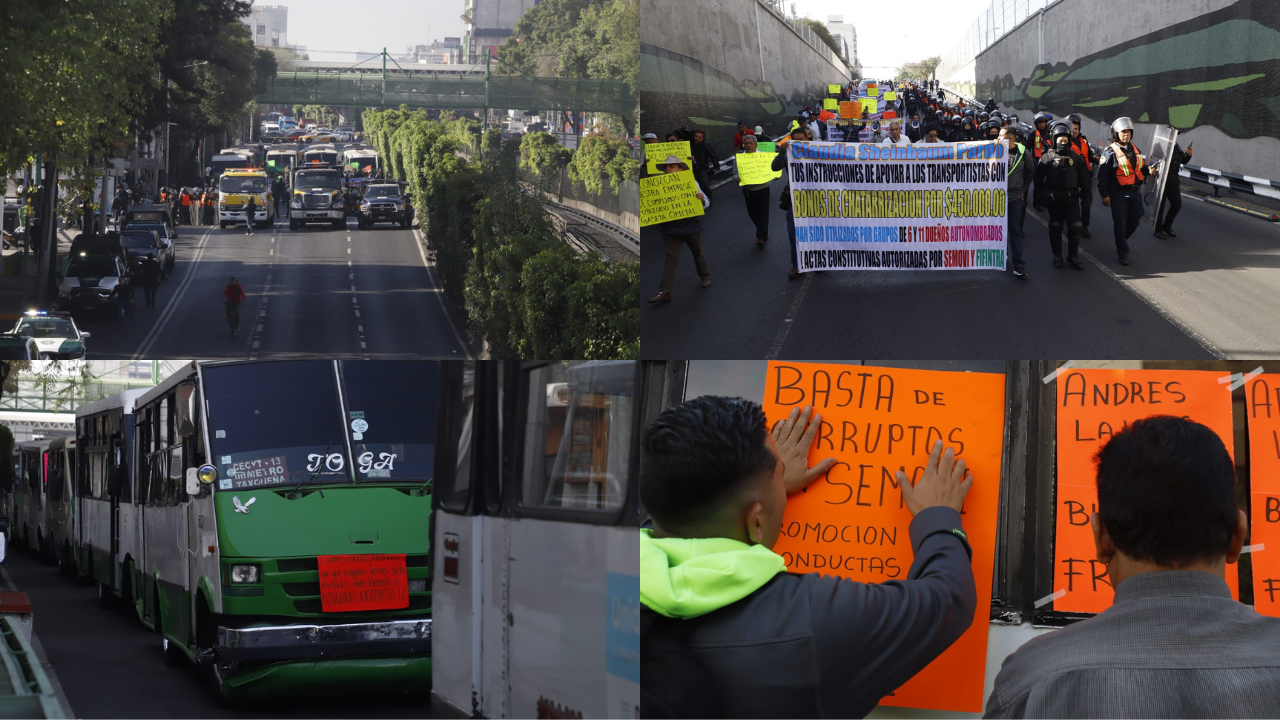 Un grupo de transportistas se manifestaron, pues denunciaron que existe un desvío en los bonos de chatarrización