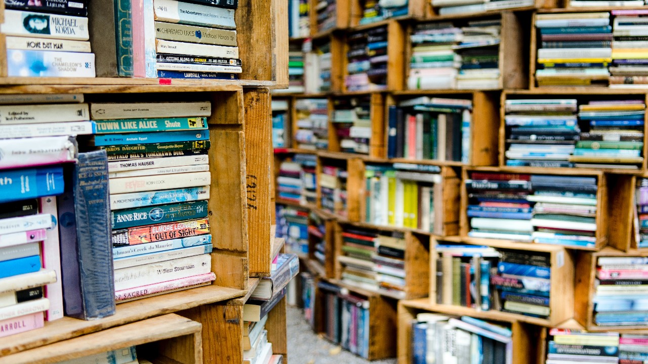 Libros antiguos que se encuentran en una librería de viejo