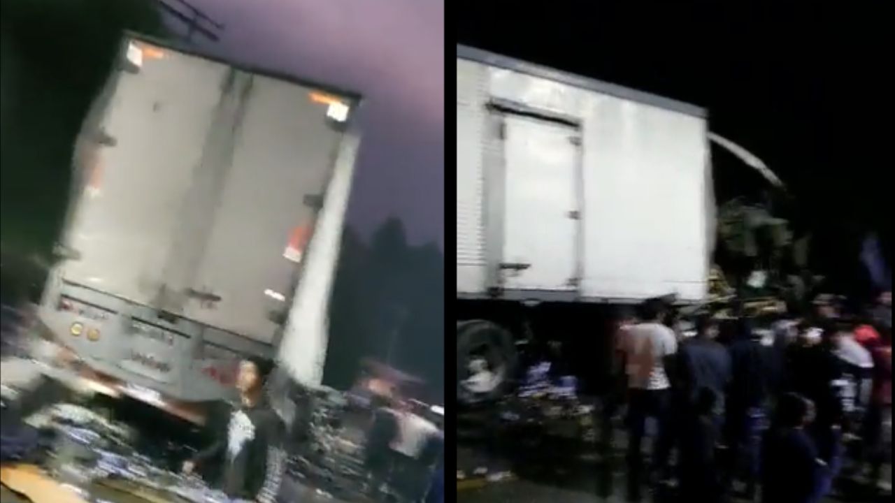 Foto:Captura de pantalla|VIDEO: Tráiler sin frenos choca contra otros autos; reportan 25 heridos