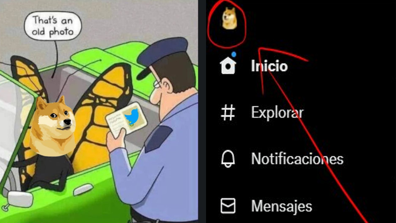 Twitter sustituye su logo por meme del perro 'Doge'.