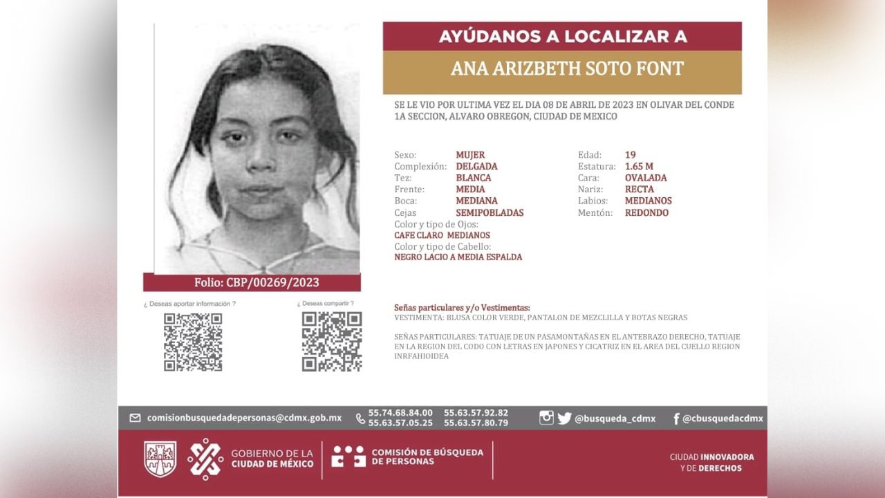 Foto: Facebook: Comisión de Búsqueda de Personas CDMX |