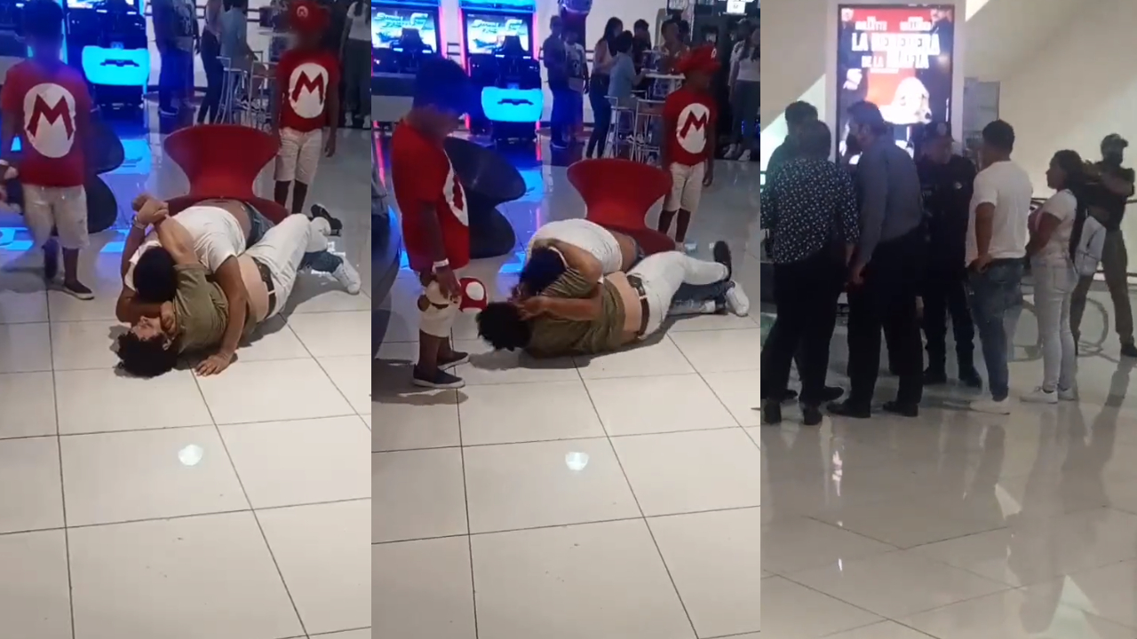 Padres protagonizan pelea en cine frente a dos menores.