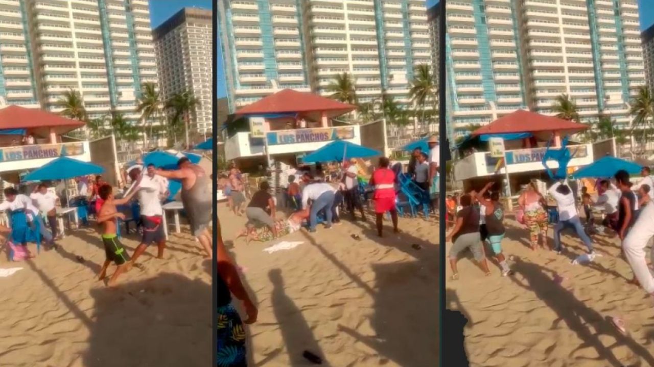 Captan pelea de turistas en playa de Acapulco.