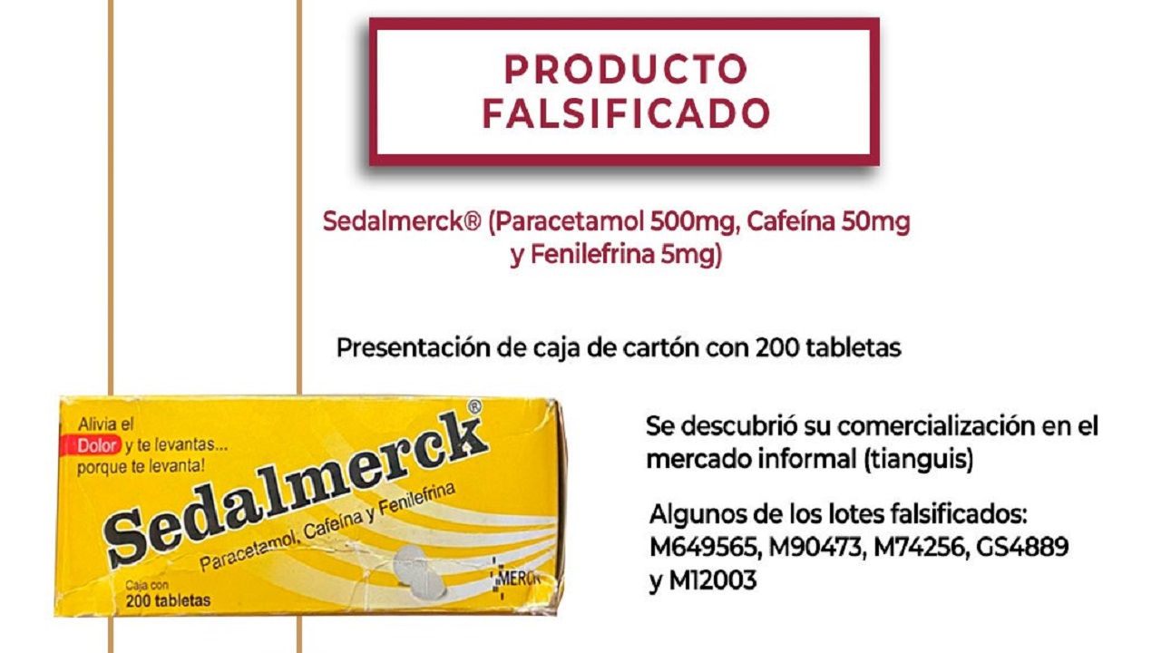 Cofepris reportó que detectó cuatro medicamentos falsificados, entre ellos Sedalmerck y Alka Seltzer.