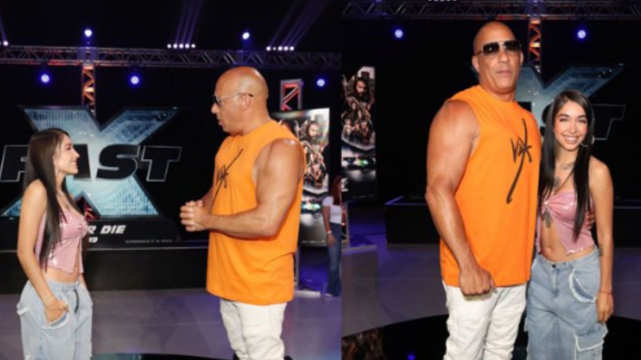 Foto:Twitter/@porquetendencia|¡OMG! María Becerra enciende las redes tras aparecer con Vin Diesel