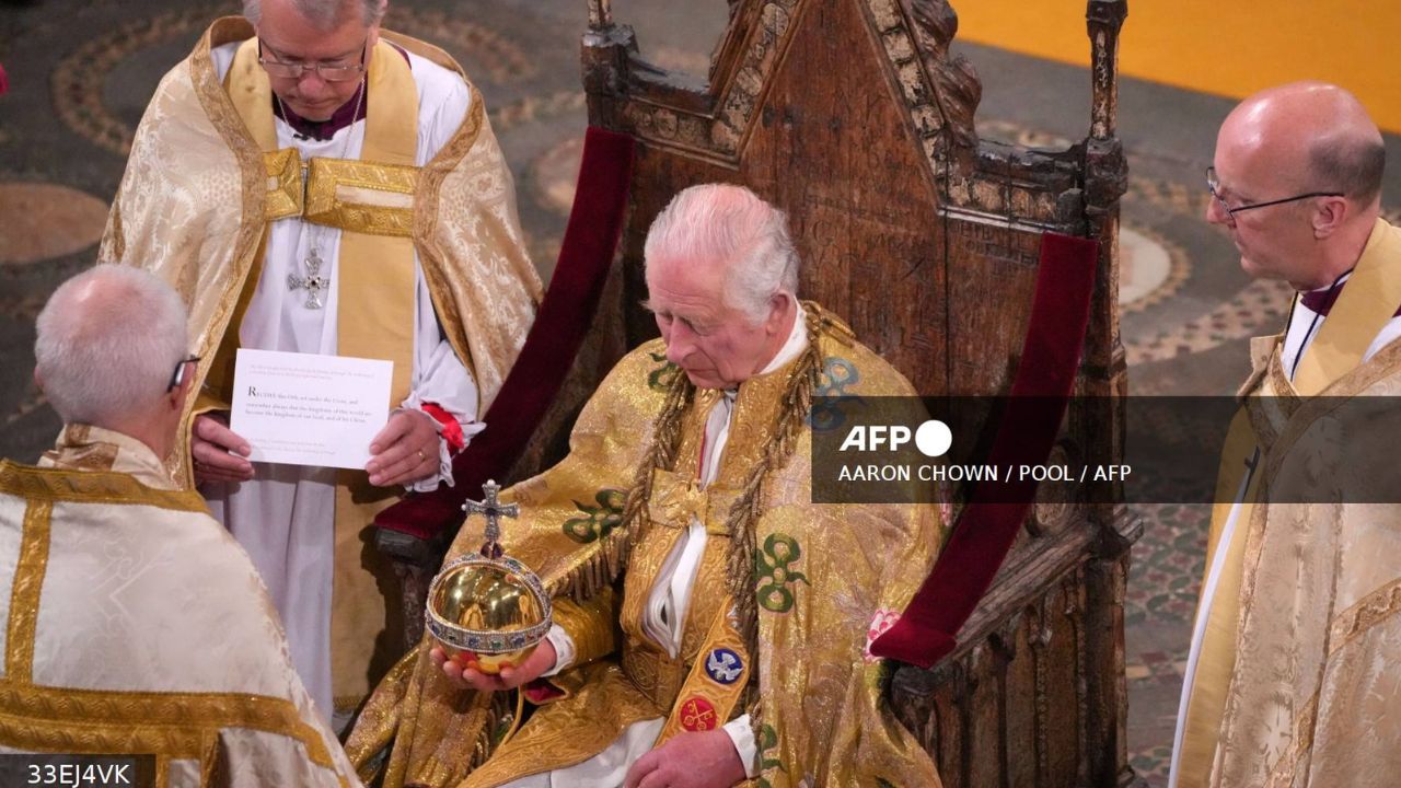 Foto:AFP|El rey británico Carlos III fue coronado en la Abadía de Westminster