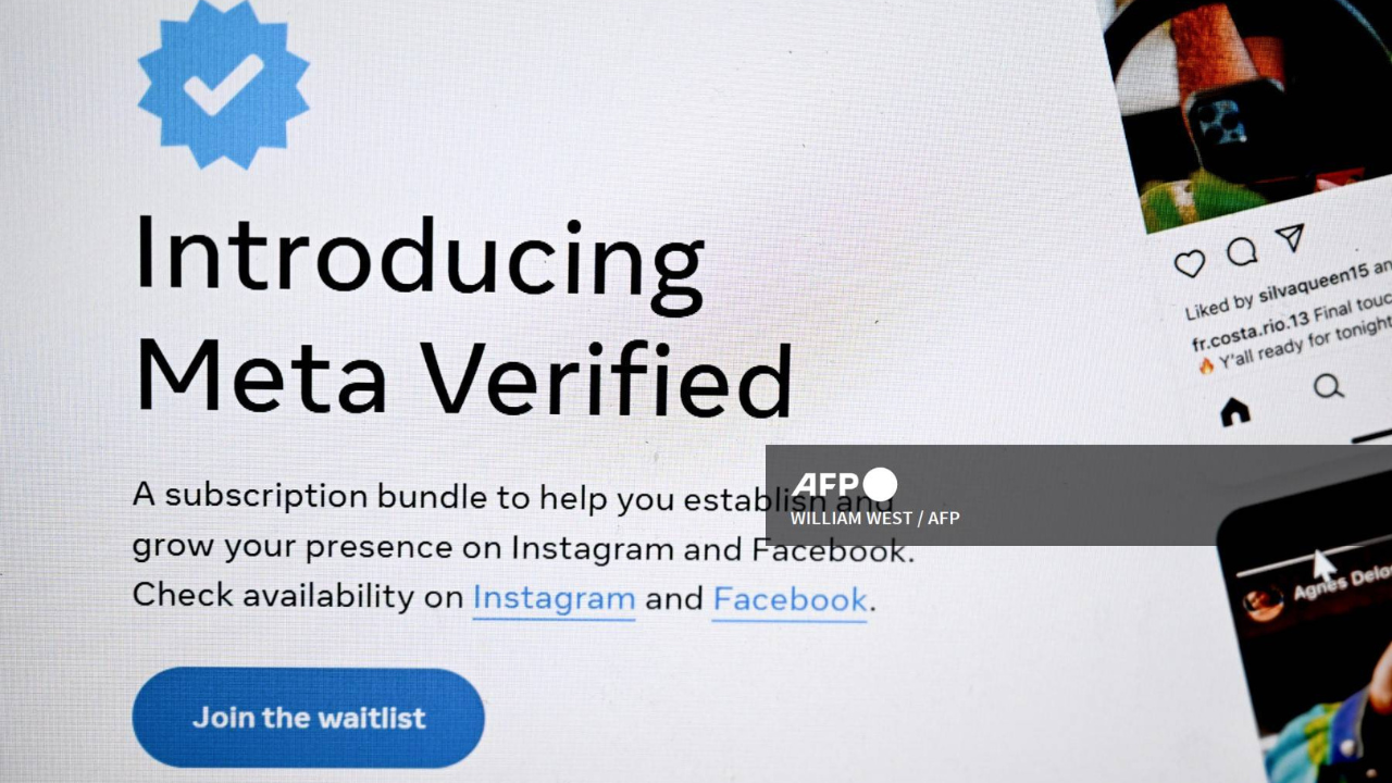 Foto: AFP | Meta Verified es el servicio de verificación de pago de Facebook.