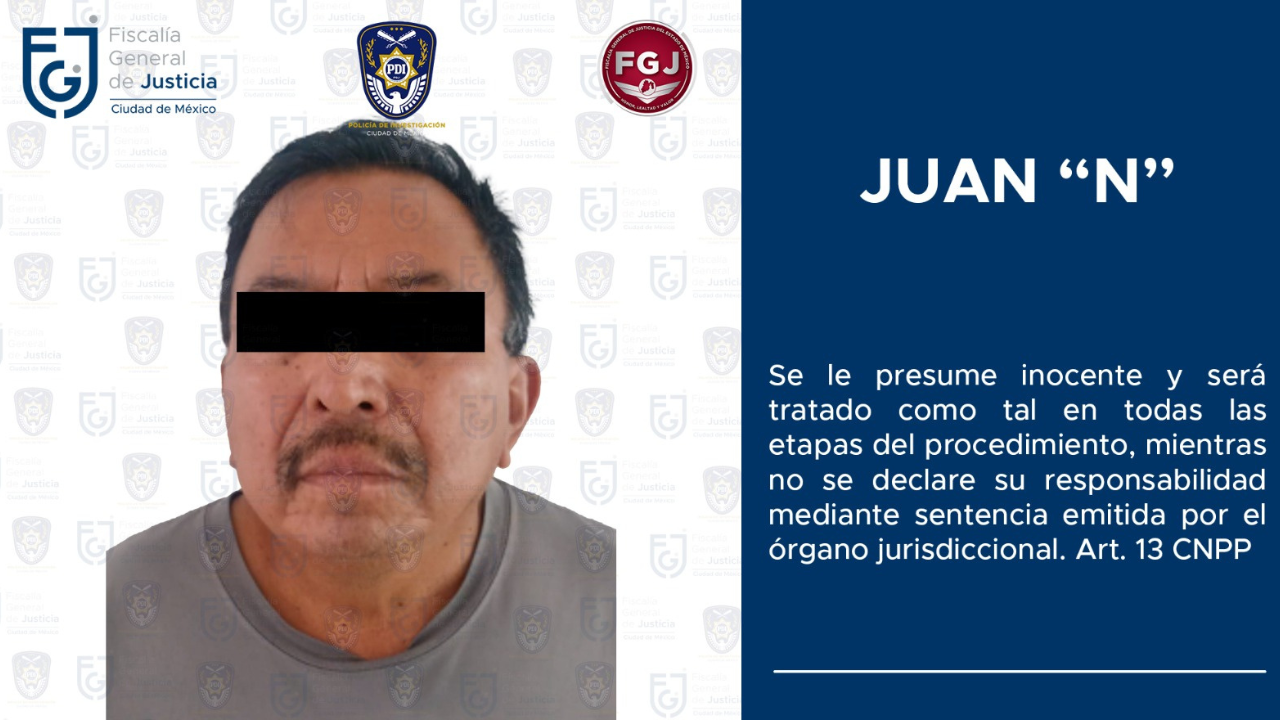 Foto: FGJCDMX | En trabajo de conjunto con el Edomex, se logró la reaprehensión de sujeto buscado por violación.