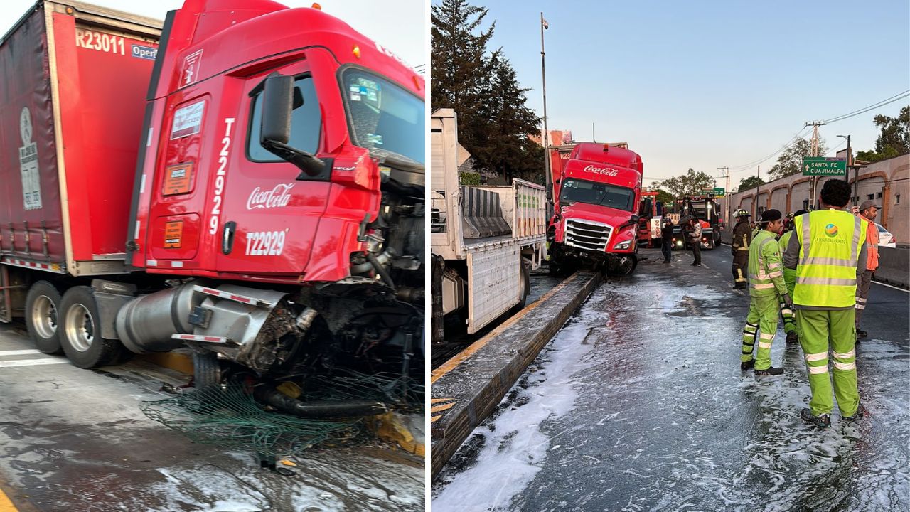 Choca tráiler en Avenida Constituyentes; cierran circulación.