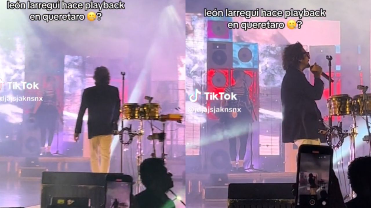 Foto:Captura de pantalla|¡Ya nos exhibiste! Tunden a León Larregui por hacer playback en un show