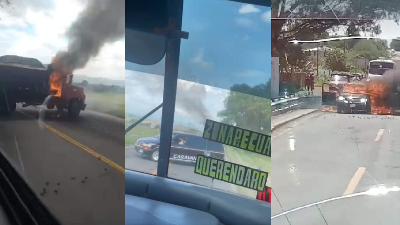 Bloqueos, quema de vehículos y balaceras en carreteras de Michoacán, dejan como saldo cuatro muertos y dos detenidos.