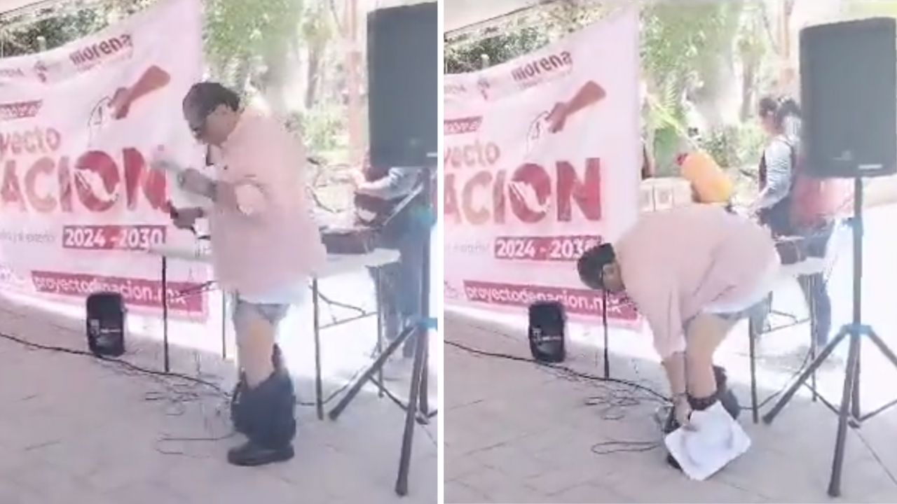 Se le caen los pantalones a diputado en pleno discurso.