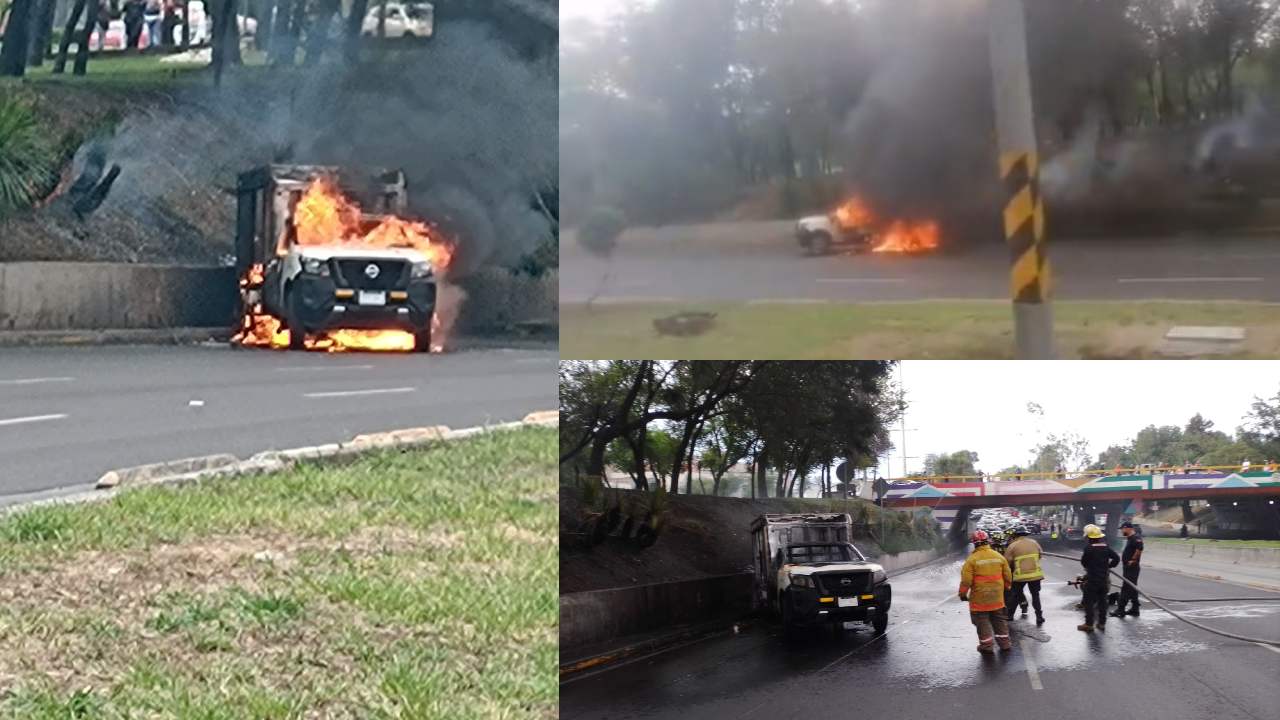 Se incendia camioneta en la Av Insurgentes Norte