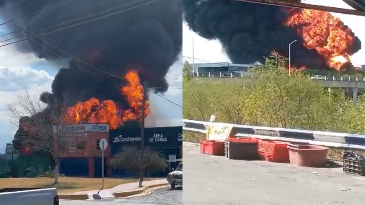 Explotan y se incendian contenedores de combustible en Cadereyta.