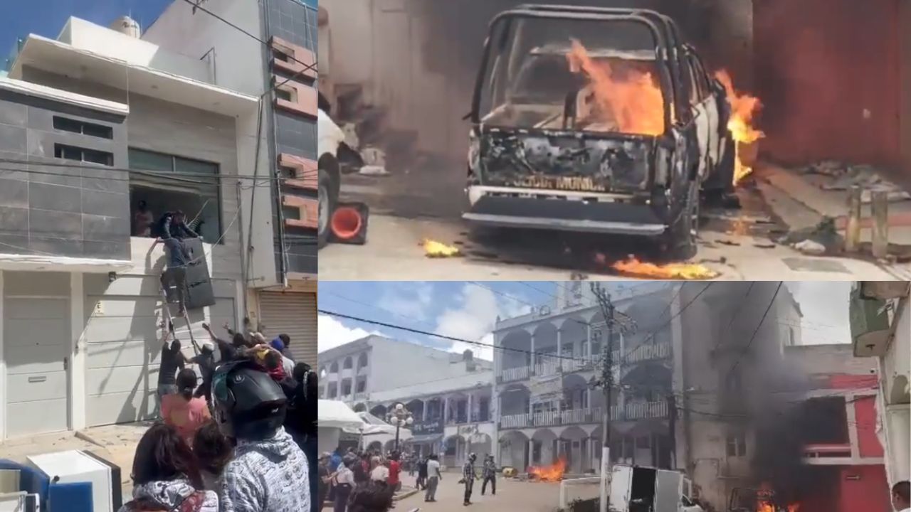 Pobladores de Zacualtipán hacen destrozos por la muerte de un hombre de 60 años presuntamente a manos de policías municipales.