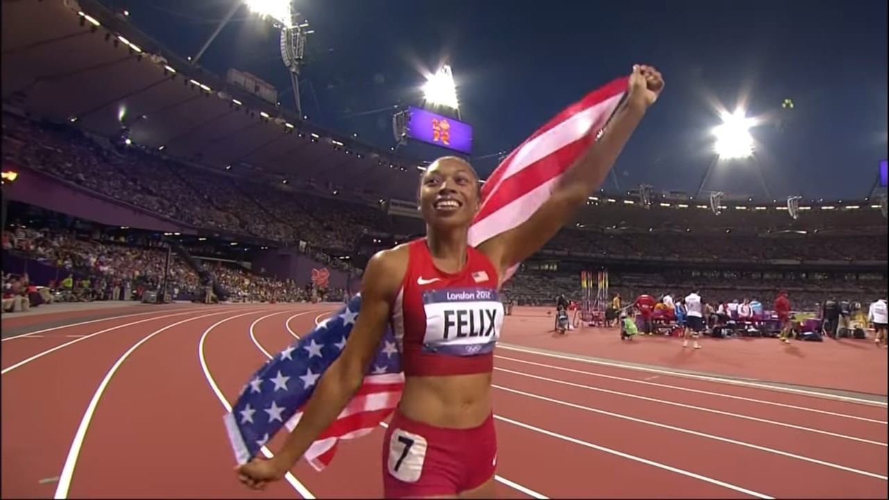 Fotografía de Allyson Felix, la deportista con más medallas en la historia de los Juegos Olímpicos