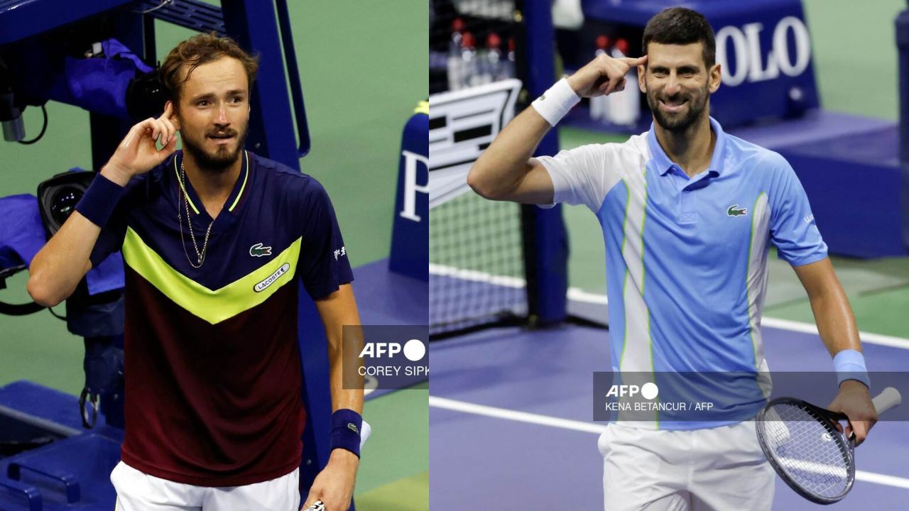 El serbio Novak Djokovic pugnará por su título 24 de Grand Slam en el Abierto de Estados Unidos (US Open) frente al ruso Daniil Medvedev, que arruinó la final más esperada al eliminar el viernes al español Carlos Alcaraz, vigente campeón.