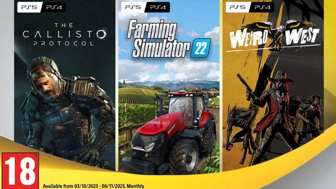 Farming Simulator 2, The Callisto Protocol y Weird West son los juegos que llegan como parte de PlayStation Plus.