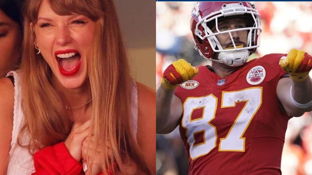 La estrella de la NFL, Travis Kelce, dijo que se siente "en la cima del mundo"desde que comenzaron los rumores de un romance con Taylor Swift