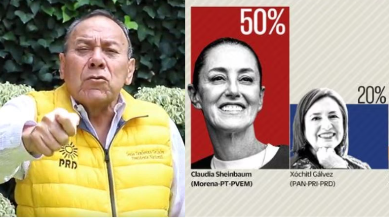 El dirigente del PRD desestimó los resultados de encuestas que favorecen a Sheinbaum.