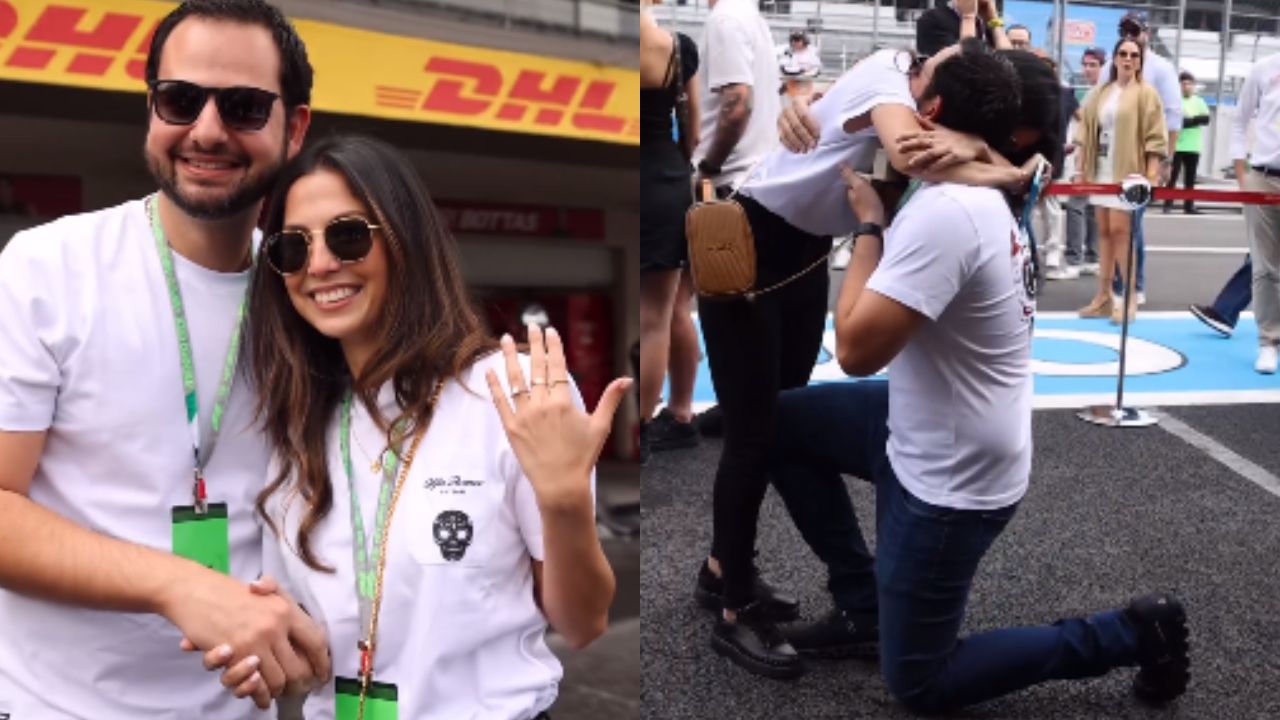 Foto:Captura de pantalla|¿Mucho amor? Parejas ocuparon el GP de México para comprometerse