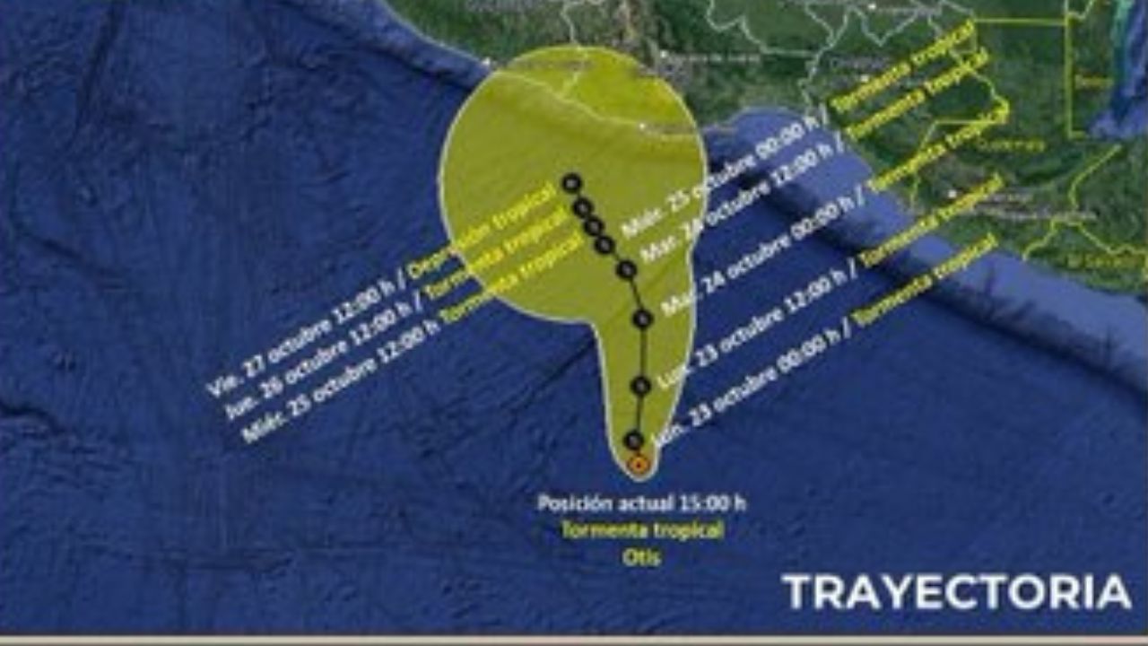 ¡Atención! Se forma la tormenta tropical Otis; afectaría al sur del país