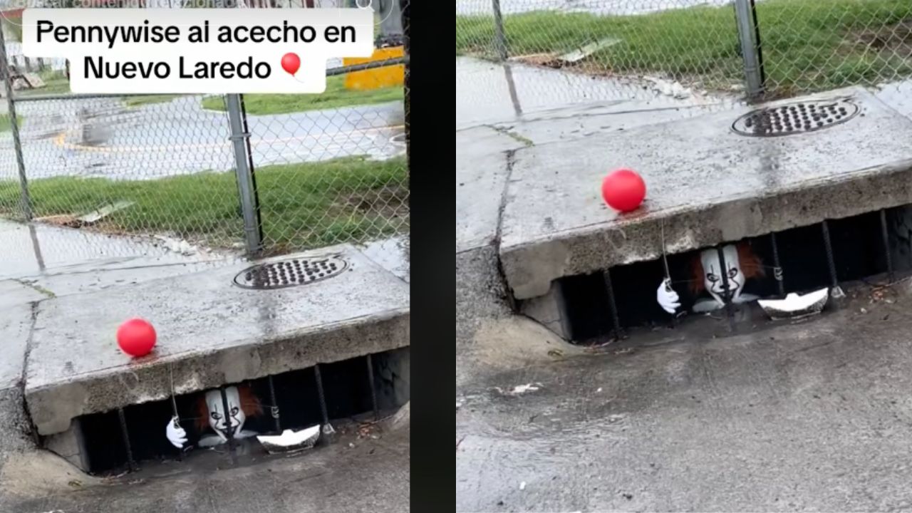 Pennywise causa terror en alcantarilla de Nuevo Laredo, Tamaulipas