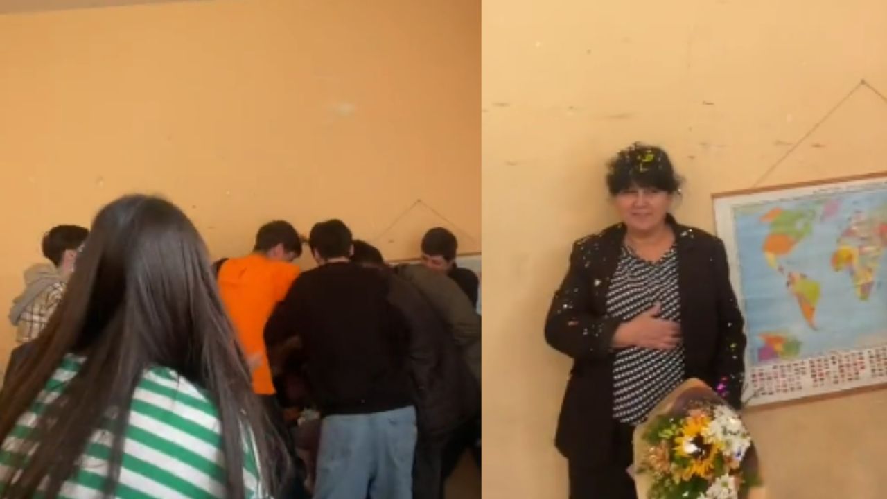 Estudiantes fingen pelea en el salón de clases, con el fin de festejar el cumpleaños de su maestra "favorita"