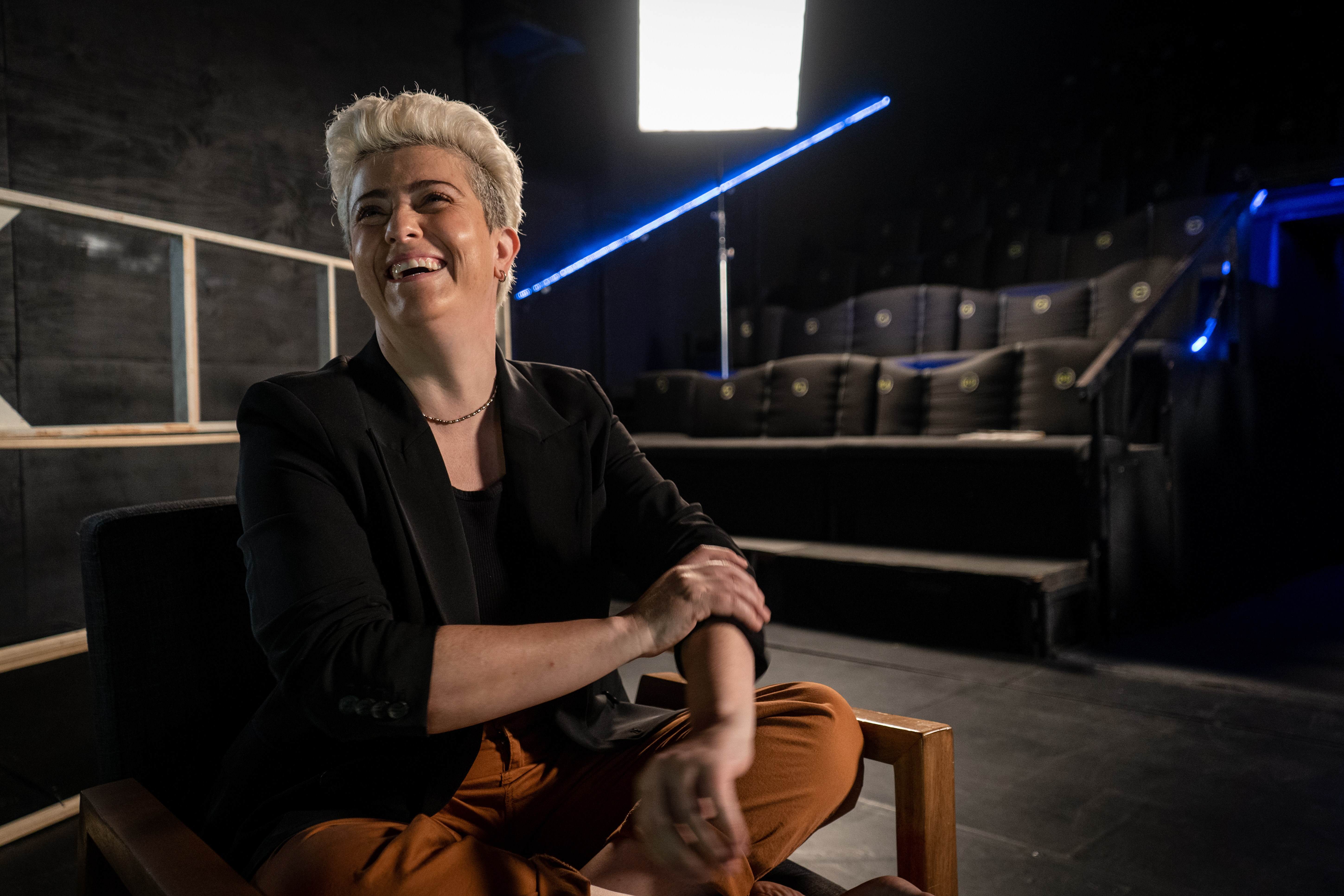 Valeria Vera en el set del Taller de actores profesionales.