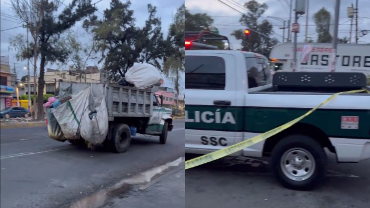 Foto:Captura de pantalla|VIDEO: Muere ciclista atropellado por un camión de basura